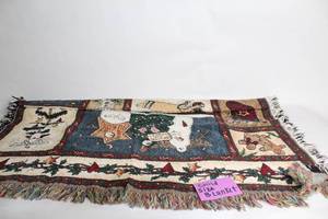 lot 370 image: Child Size Holiday Themed Woven Blanket