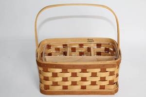 lot A-383 image: Longaberger Handmade Basket with Divider Insert