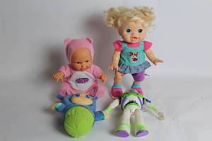 lot 388 image: Set of 4 Assorted Baby Dolls and Plush Toys