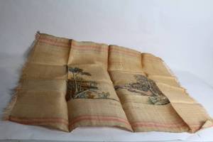 lot 393 image: Vintage Philippines Landscape Embroidered Textile Art