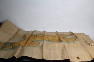 lot 394 image: Vintage 1945 Philippines Handwoven Map Tapestry