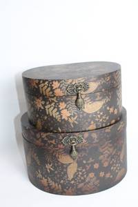 lot 397 image: Set of 2 Decorative Floral Pattern Storage Boxes