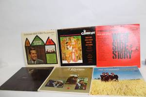 lot 405 image: Collection of 6 Vintage Vinyl Records Featuring Classic Albums and Soundtracks