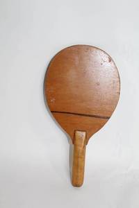 lot 411 image: Vintage Wooden Table Tennis Paddle with Personalization