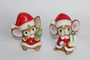 lot 417 image: Set of 2 Homco Santa Mouse Figurines