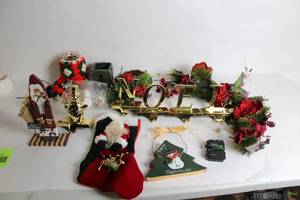 lot 465 image: Set of Christmas Decorations with NOEL Stocking Holders and Festive Accents