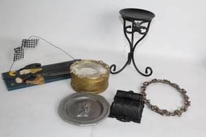 lot 488 image: Collection of Vintage Halloween Decor and Metal Stand