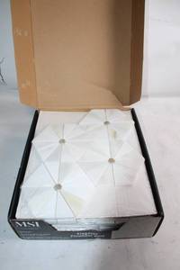 lot 278 image: Box of 10 MSI Pinwheel White Marble Mosaic Tiles