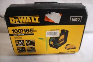 lot 332 image: DEWALT 12V Cross Line Laser Level with Detector