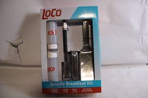 lot 340 image: LoCo Cookers Griddle Breakfast Kit with Grill Tools