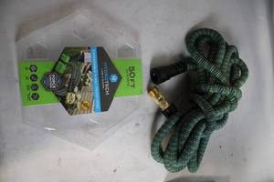lot 405 image: 50 ft Expandable Garden Hose with Brass Fittings