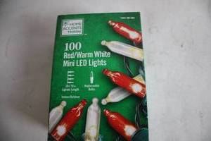 lot 407 image: 100 RedWarm White Mini LED Lights IndoorOutdoor
