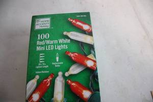 lot 408 image: Home Accents Holiday 100 RedWarm White Mini LED Lights