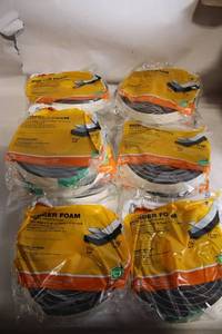 lot 417 image: Lot of 12 Rolls Adhesive Rubber Foam Weatherseal 1-14 x 716 x 10 ft