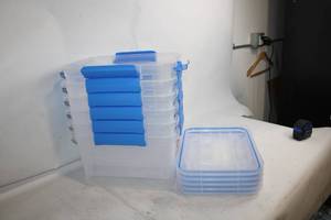 lot 419 image: Set of 5 Ezystorage 18L Waterproof Storage Boxes with Secure Clasp