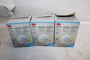 lot 422 image: Set of 3 Boxes of 3M 8210 Plus N95 Respirators (60 Total Masks)