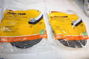 lot 426 image: Pair of Frost King Rubber Foam Weatherseal 1-14 Wide x 716 Thick x 10 ft Long