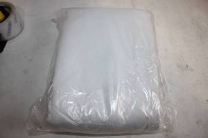 lot 432 image: Unopened White Curtain with Grommet Top - 52 x 84