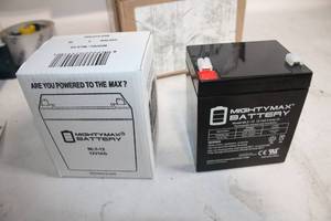 lot 435 image: Mighty Max ML5-12 12 Volt 5 Amp Hr Rechargeable Sealed Lead-Acid Battery