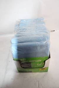 lot 442 image: Box of Everbilt Light Duty PaperPoly Dropcloths 6ft x 9ft