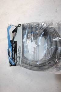 lot 452 image: Universal Fit Corrugated Plastic Dishwasher Drain Hose Kit with Stainless Steel Clamps