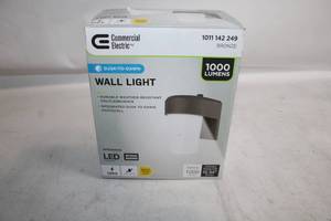 lot 455 image: Commercial Electric Bronze Dusk-to-Dawn LED Wall Light 1000 Lumens