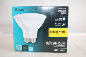 lot 464 image: Ecosmart LED Spotlight PAR38 Bulb 2 Pack