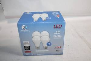 lot 467 image: 4 Pack of Energetic Lighting LED A21 Indoor Bulbs
