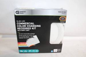 lot 468 image: Commercial Electric Slim LED Color Changing Recessed Kit with Night Light
