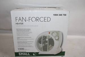 lot 476 image: Small Fan-Forced Heater with Thermostat and Carrying Handle