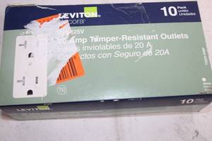 lot 477 image: 10 Pack Leviton 20 Amp Tamper-Resistant Outlets