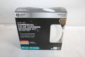 lot 482 image: Commercial Electric Slim LED Color Changing Recessed Kit with Night Light