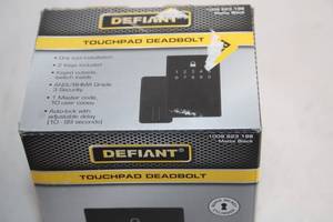 lot 483 image: Defiant Touchpad Deadbolt Matte Black with Keys