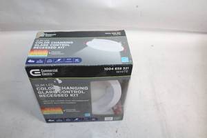 lot 490 image: Commercial Electric Slim LED Color Changing Recessed Kit