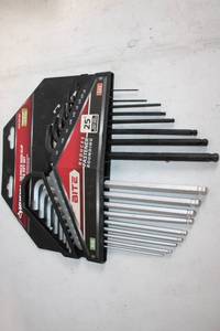 lot 491 image: Husky 18-Piece Non-Slip Hex Key Set with Ball End