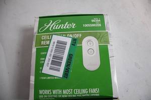 lot 249 image: Hunter Ceiling Fan Remote Control with Receiver - Model 99394