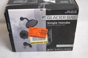 lot 18 image: Glacier Bay Single Handle Tub and Shower Set - Matte Black