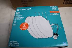 lot 40 image: Ecosmart 4-Pack 5 and 6 Inch LED Soft White Downlight Retrofit Kit