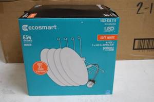 lot 41 image: EcoSmart LED Soft White Downlights 4-Pack 5 and 6 Inch