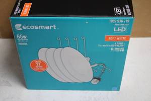 lot 42 image: Ecosmart 4-Pack Soft White LED Downlights 65W Replacement