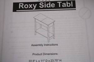 lot 43 image: Unopened Roxy Side Table with Assembly Instructions