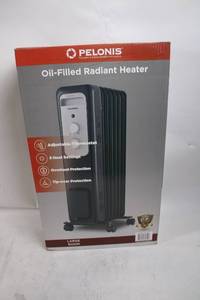 lot 54 image: Pelonis Oil-Filled Radiant Heater with Adjustable Thermostat - Model HO-0279