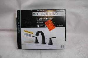lot 66 image: Glacier Bay Matte Black Two Handle Bathroom Faucet 8 Widespread