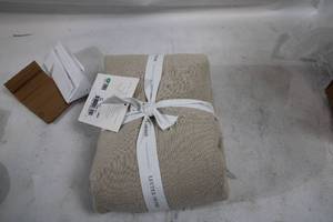 lot 67 image: Levtex Home Beige Textured Throw Blanket