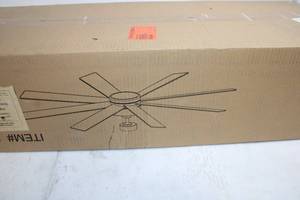 lot 79 image: 72-Inch 8-Blade Ceiling Fan with Light, Energy Efficient