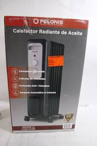 lot 121 image: Pelonis Oil-Filled Radiant Heater with Adjustable Thermostat