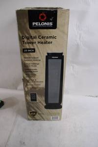 lot 122 image: Pelonis 23 Inch Digital Ceramic Tower Heater with Remote Control