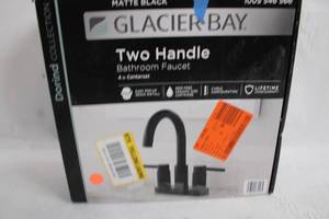lot 130 image: Glacier Bay Dorind Matte Black Two Handle Bathroom Faucet
