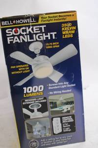 lot 131 image: Bell  Howell Socket Fanlight with Remote Control and Extension