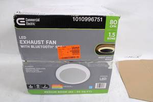 lot 135 image: Commercial Electric LED Exhaust Fan with Bluetooth Speaker